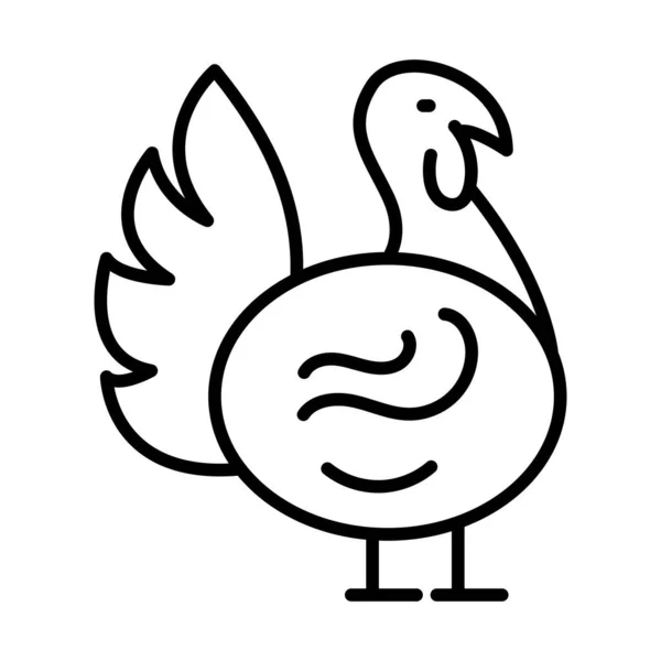 Turkey Outline Icon Animal Vector — Stock Vector