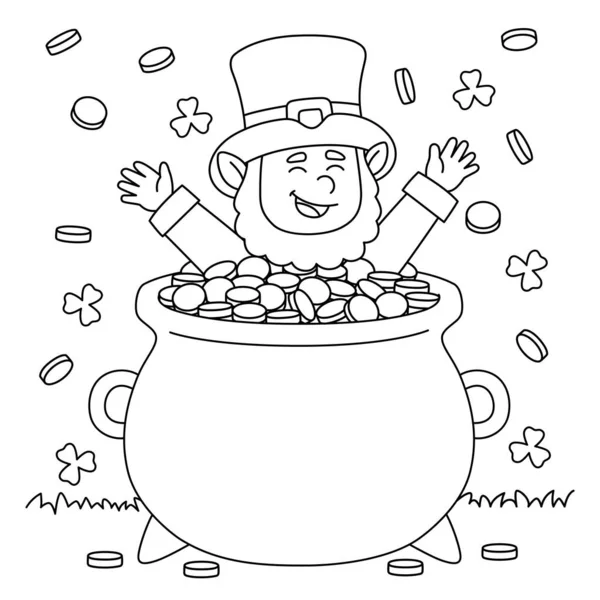 St. Patricks Day Leprechaun omalovánky stránky pro děti — Stockový vektor