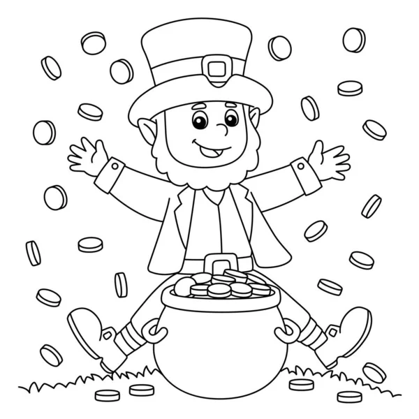St. Patricks Day Leprechaun omalovánky stránky pro děti — Stockový vektor