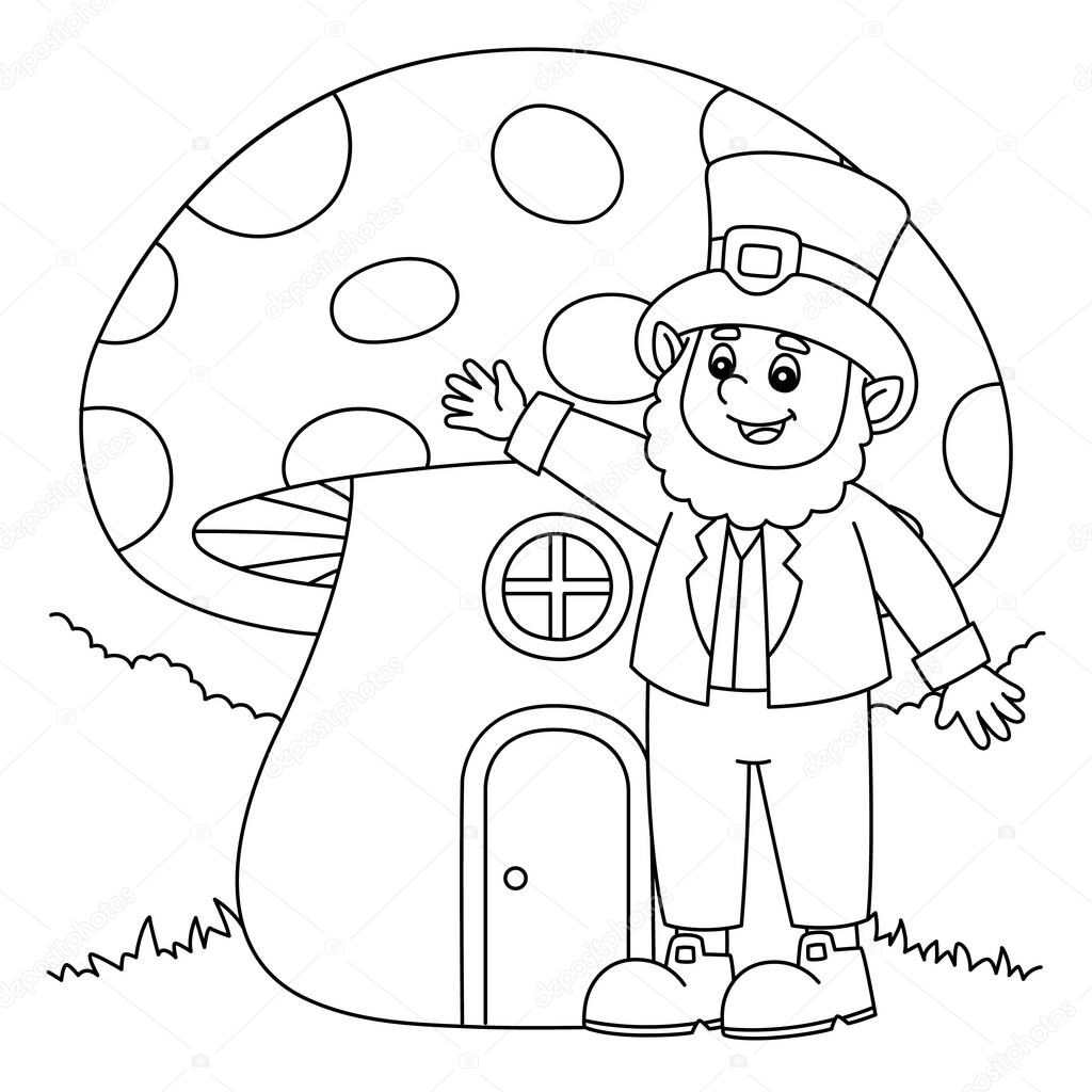 St. Patricks Day Mushroom Coloring Page for Kids