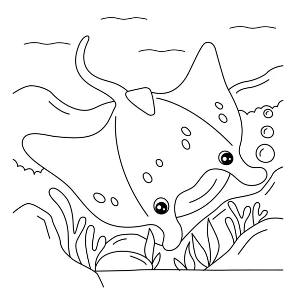 Manta Ray Coloring Page for Kids — стоковий вектор