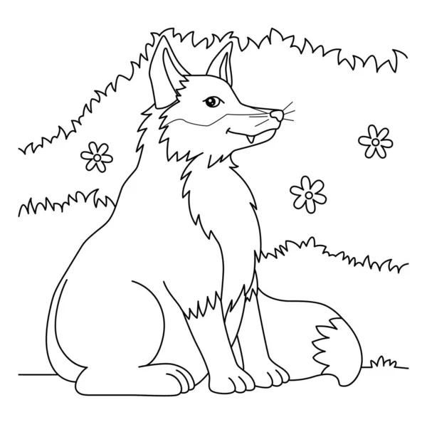 Coloriage Fox pour enfants — Image vectorielle