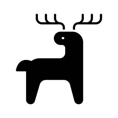 Moose Glyph Simgesi Hayvan Vektörü 