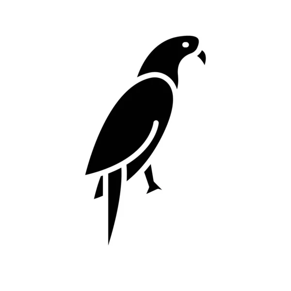 Papoušek Glyph Icon Animal Vector — Stockový vektor