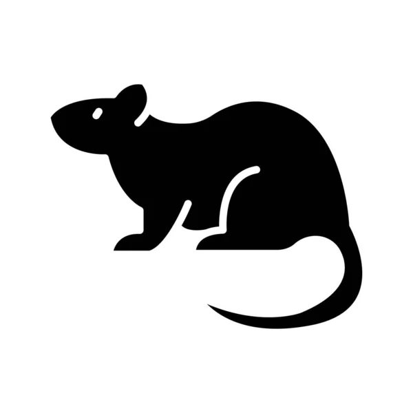 Ícone de glifo do rato Vetor animal —  Vetores de Stock