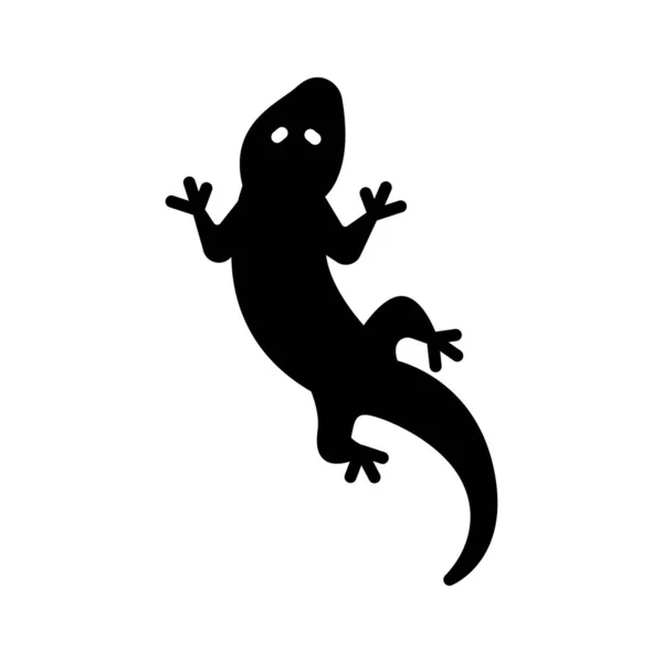 Leopard Gecko Glyph Icon Animal Vector — Stock Vector
