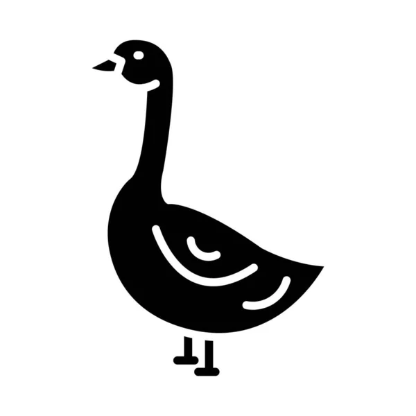 Icône de glyphe d'oie vecteur animal — Image vectorielle