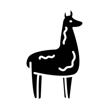 Lama Kabartma Simgesi Hayvan Vektörü 