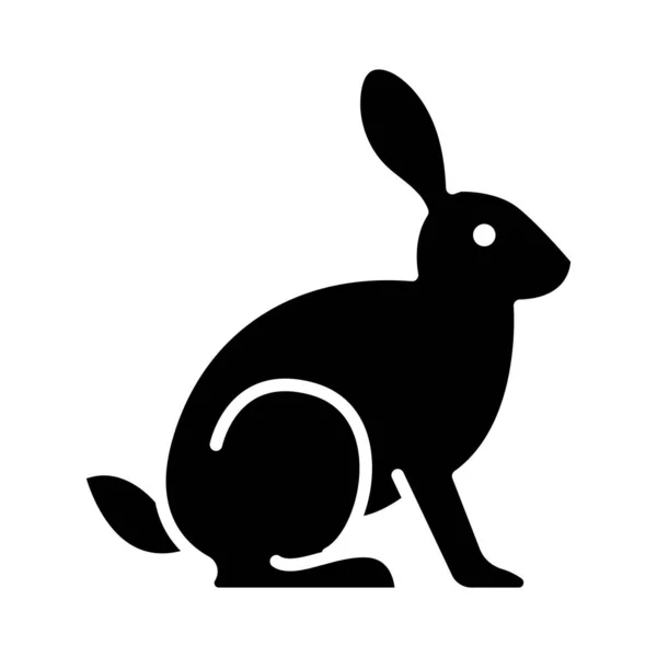 Ícone de glifo de coelho Vetor animal — Vetor de Stock