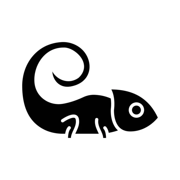 Chameleon Glyph Icon Animal Vector — Stock Vector