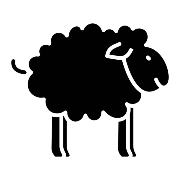 Schaf Glyph Icon Animal Vector — Stockvektor