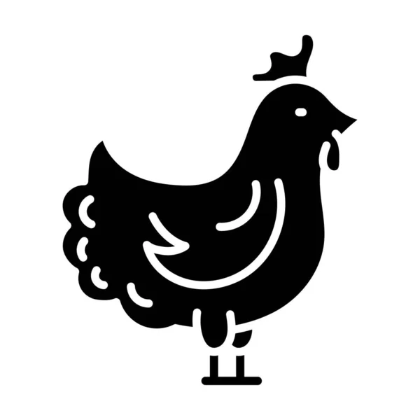 Chicken Glyph Icon Animal Vector — 图库矢量图片