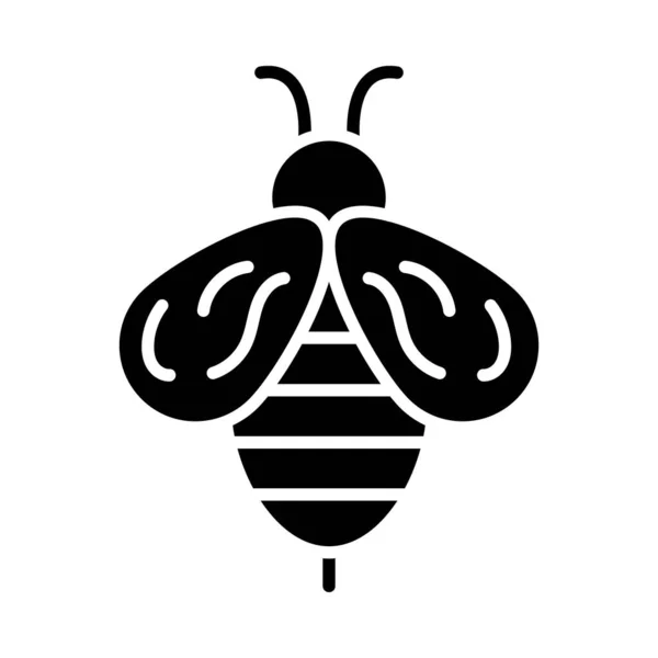 Bee Glyph Ikon Animal Vector — Stock vektor