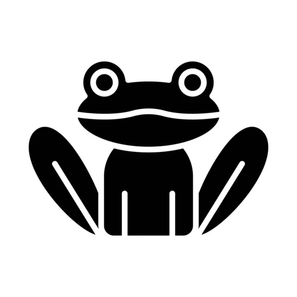 Ikona glifa żaby Wektor zwierząt — Wektor stockowy