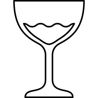 Şarap Cam Dış Hattı Simge Vektörü