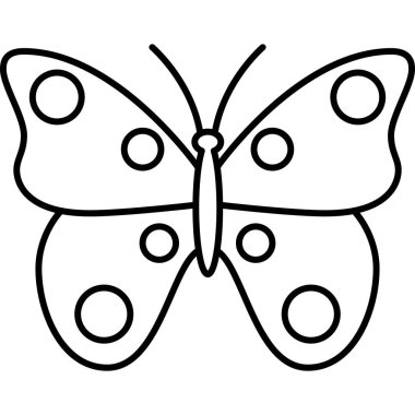 Kelebek Böceği Ana Hattı Simge Vektörü