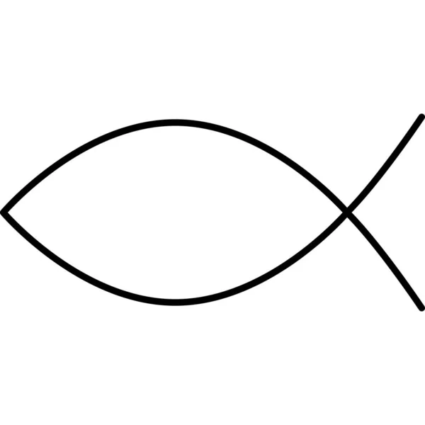 Jésus poisson contour Icône vecteur — Image vectorielle