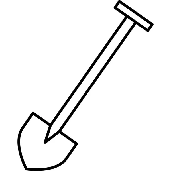 Shovel Tool Outline Icon Vector — Stock Vector