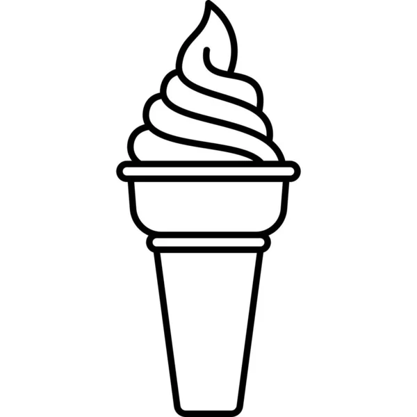 Ice Cream Cone Outline Icon Vector — Stock Vector