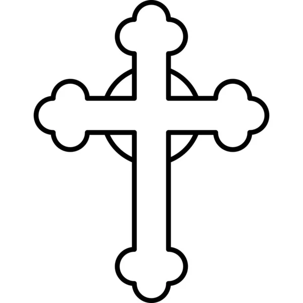 Jesus Cross Outline Icon Vector — Stock Vector