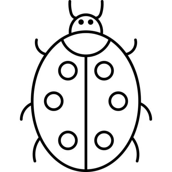 Ladybug Besouro esboço ícone Vector — Vetor de Stock