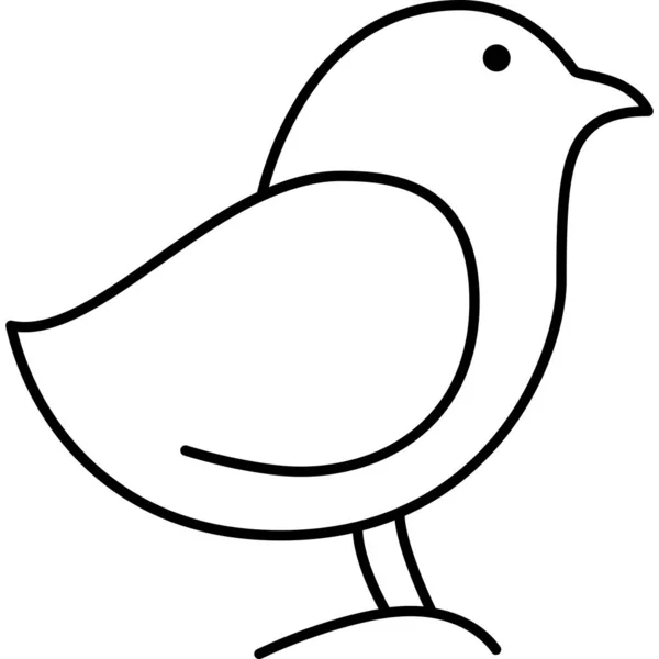 Chick Animal Outline Icon Vector — Stock vektor