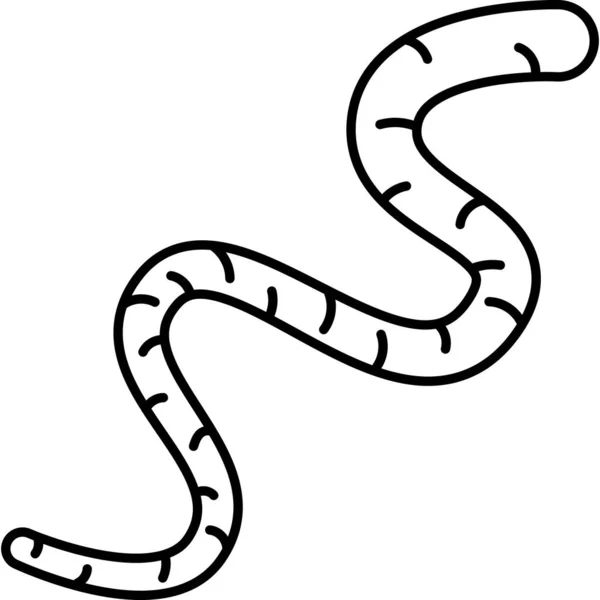 Worm Earthworm Outline Icon Vector —  Vetores de Stock