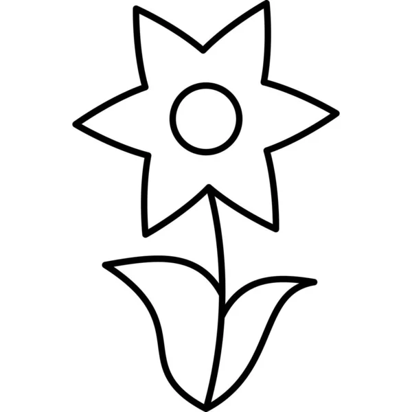 Daffodil Flower Outline Icon Vector — 图库矢量图片