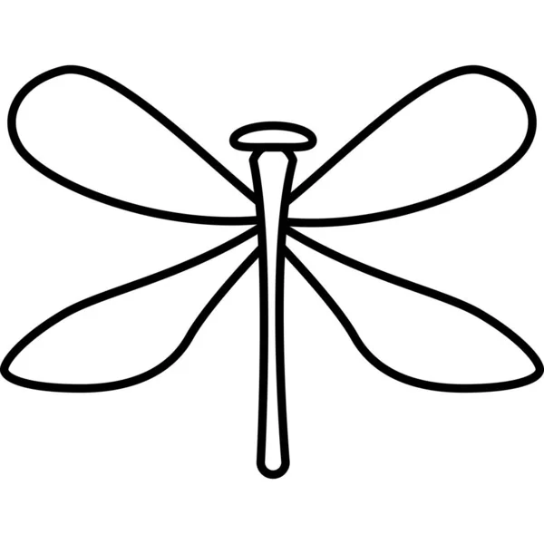 Dragonfly Insect Outline Icon Vector — 图库矢量图片
