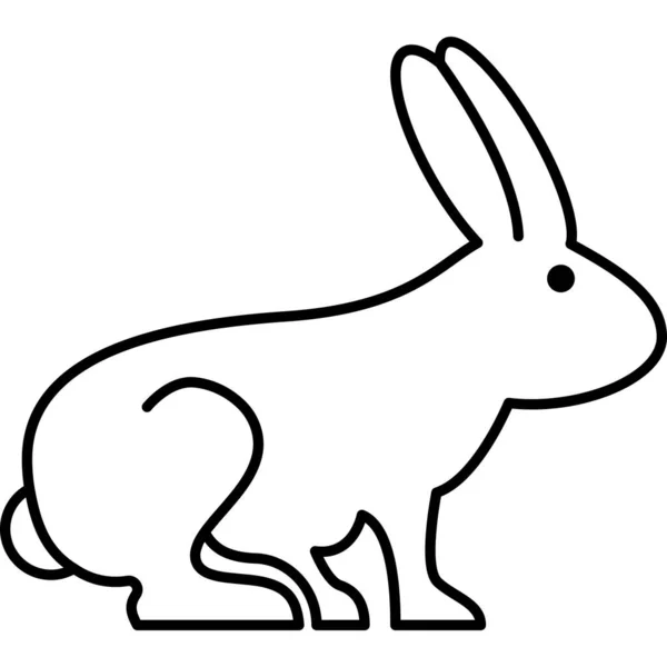Coniglio animale contorno icona vettoriale — Vettoriale Stock