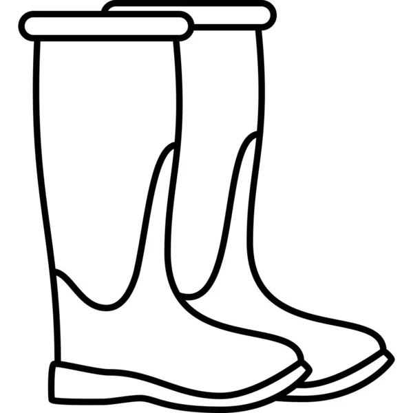 Bota de goma Esquema Icono Vector — Archivo Imágenes Vectoriales