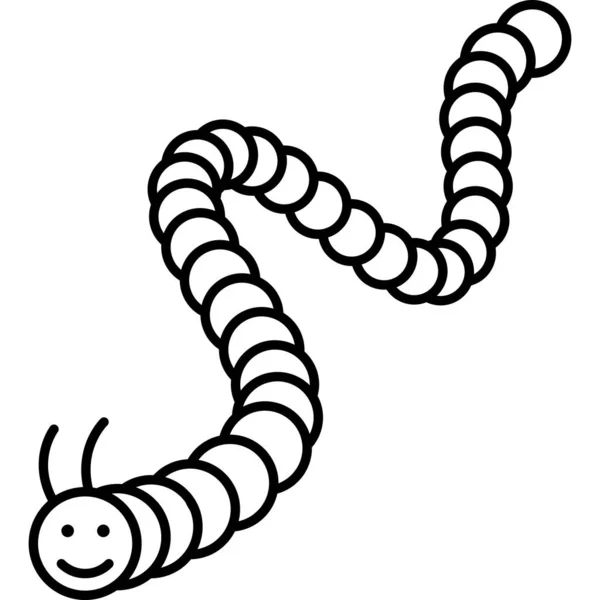 Caterpillar Insect Outline Icon Vector — Image vectorielle