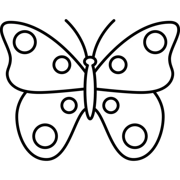 Schmetterling Insekt umreißt Icon Vector — Stockvektor