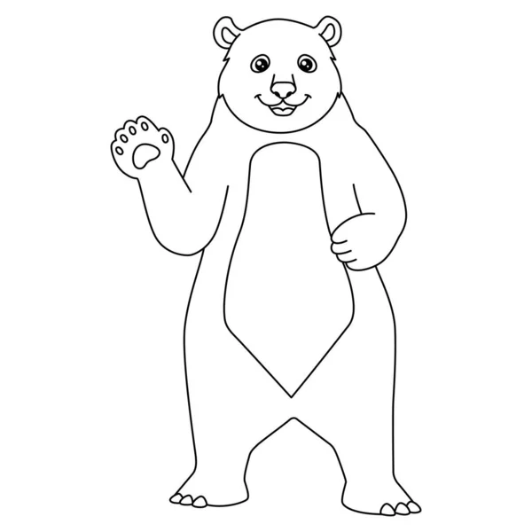 Bear Coloring Page Isolated for Kids — Stock Vector