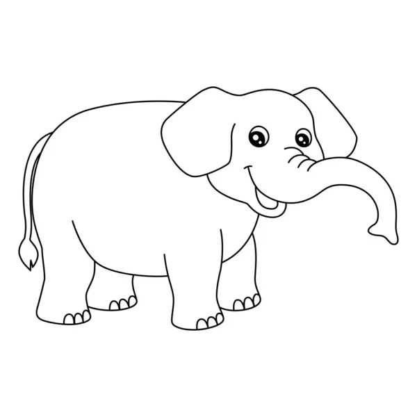 Elephant Coloring Page Isolated for Kids — Stockvektor