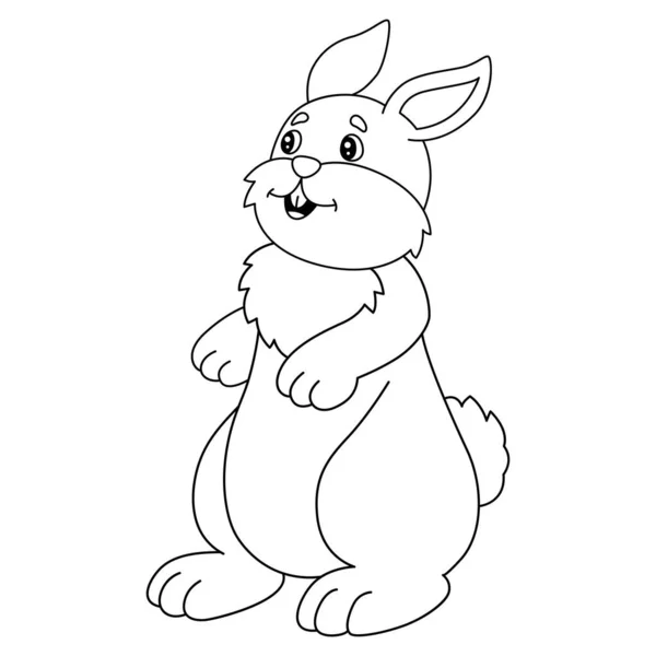 Rabbit Coloring Page Isolated for Kids — стоковый вектор