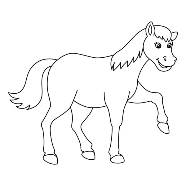 Horse Coloring Page Isolated for Kids — стоковый вектор