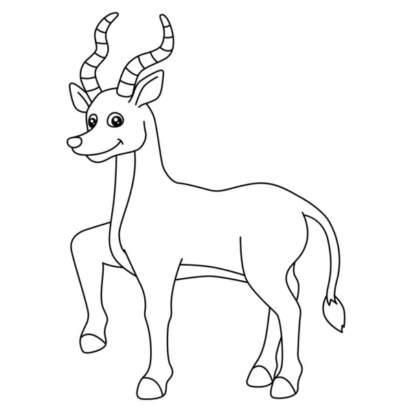 Antelope zbarvení stránky izolované pro děti — Stockový vektor