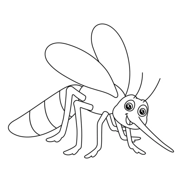 Mosquito Coloring Page Isolated for Kids — Wektor stockowy