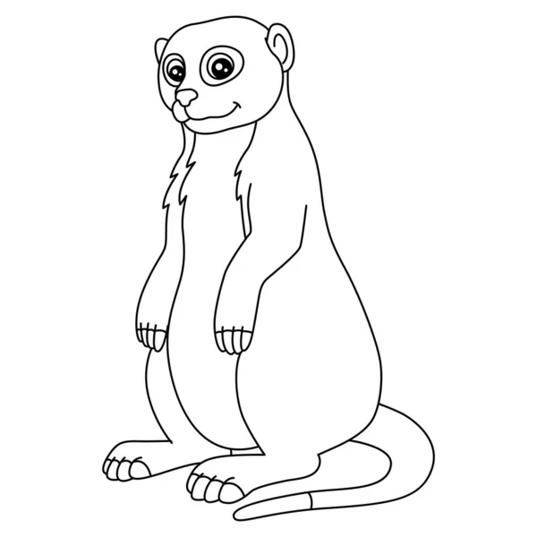 Meerkat Coloring Page Isolated for Kids — Stockvektor