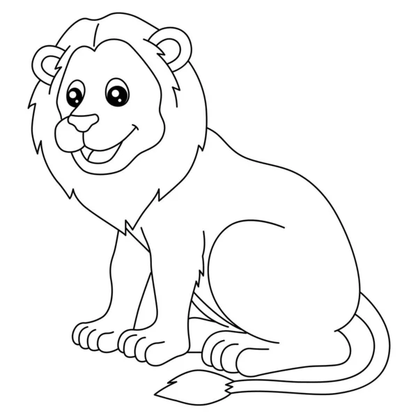 Lion Coloring Page Isolated for Kids — стоковый вектор