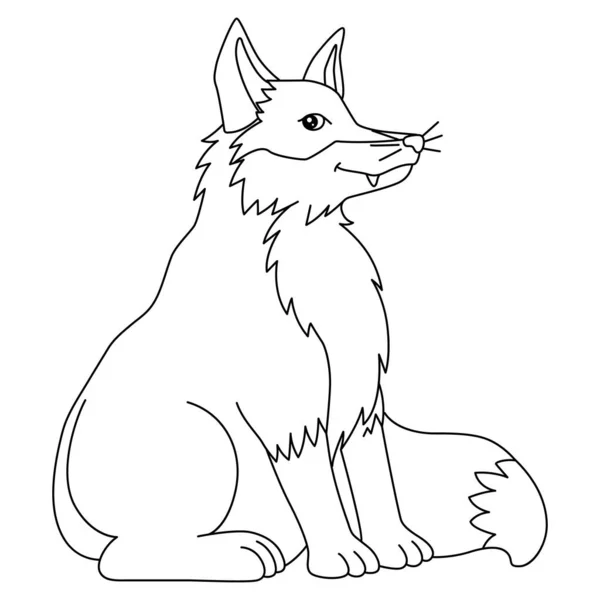 Fox Coloring Page Isolated for Kids — Stock vektor