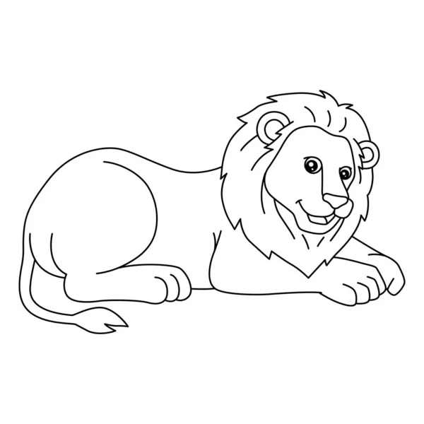 Lejonfärgning Sida Isolerad för barn — Stock vektor