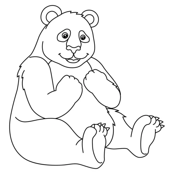 Panda Coloring Page Isolated for Kids — Wektor stockowy