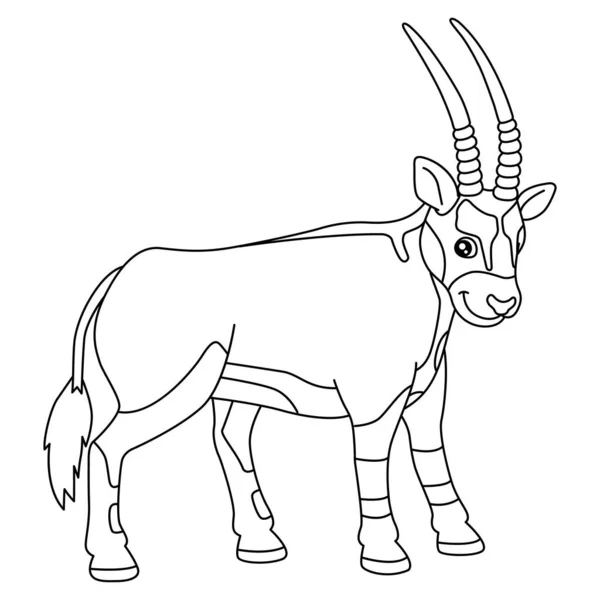 Página para colorear Oryx aislada para niños — Vector de stock