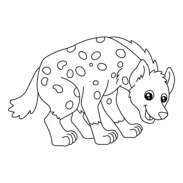 Coloriage Hyena Isolé pour les enfants — Image vectorielle