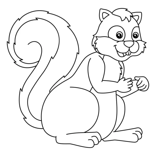 Squirrel Coloring Page Isolated for Kids —  Vetores de Stock