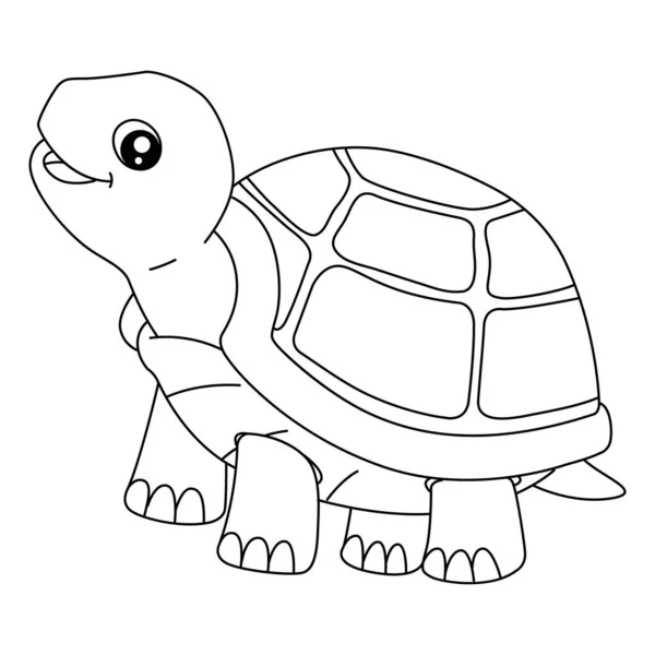 Turtle Coloring Page for Isolated Kids — Vetor de Stock