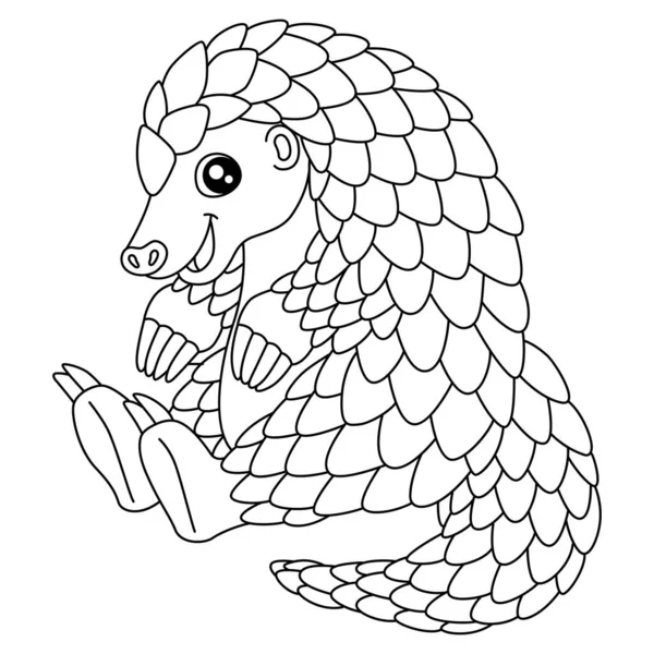 Pangolin Coloring Page Isolated for Kids — Vetor de Stock