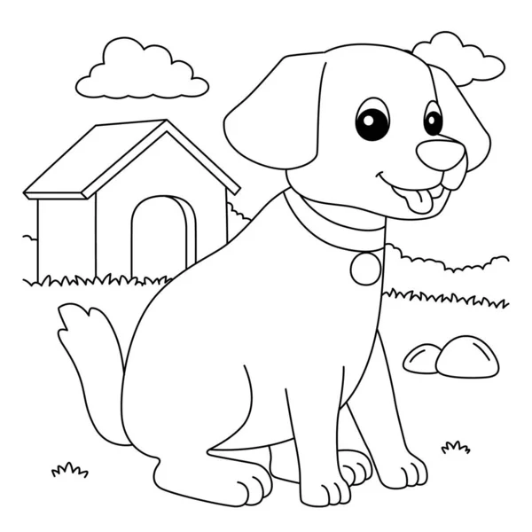 Dog Coloring Page for Kids — Stock Vector